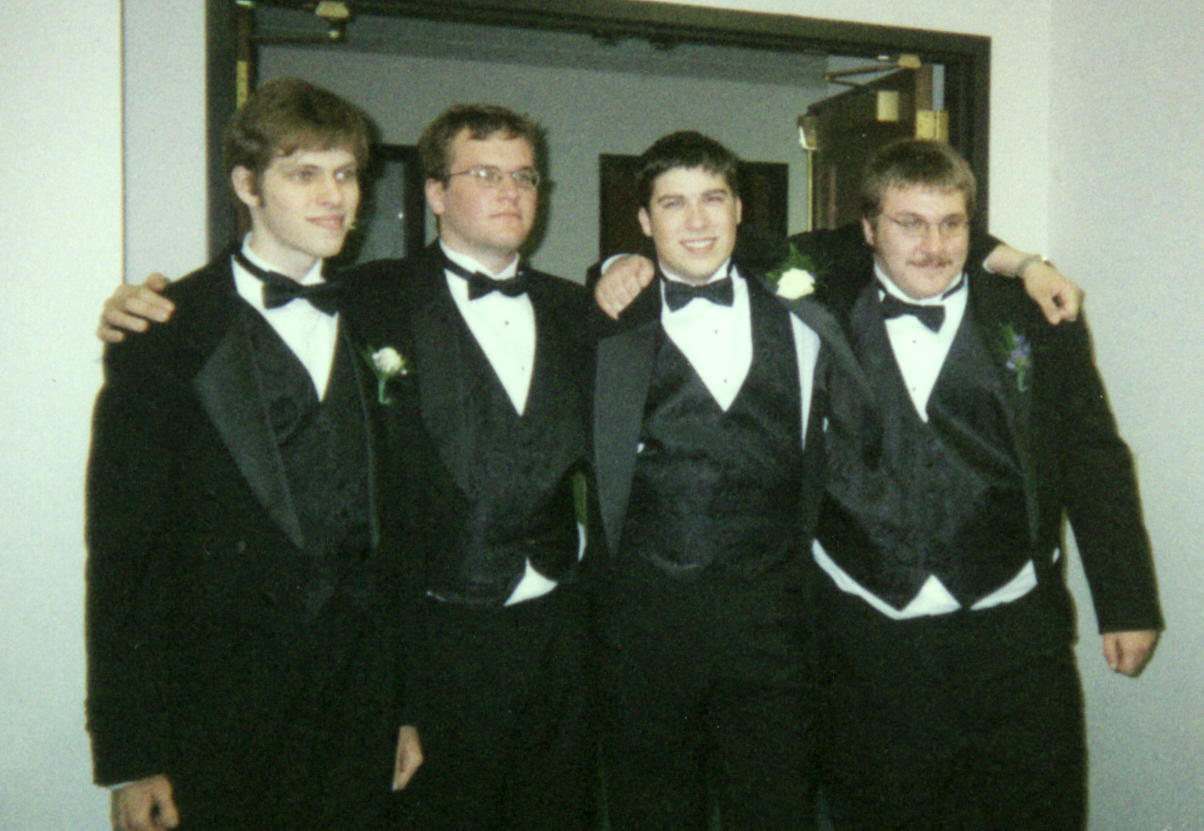 Travis Dan Jason & Matt in tuxes